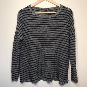 Eileen Fisher striped wool & linen top medium